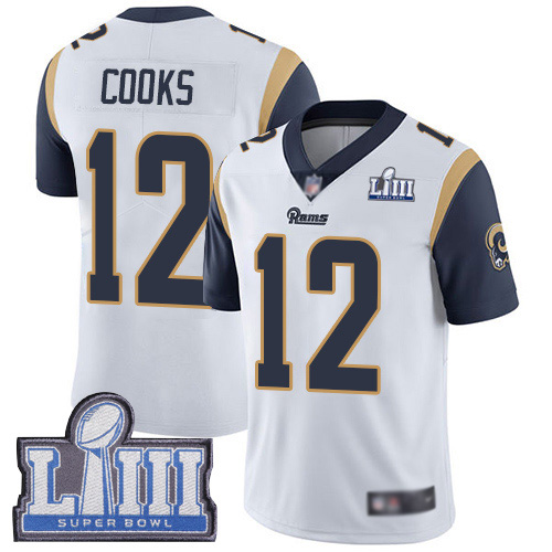 Los Angeles Rams Limited White Men Brandin Cooks Road Jersey NFL Football #12 Super Bowl LIII Bound Vapor Untouchable->youth nfl jersey->Youth Jersey